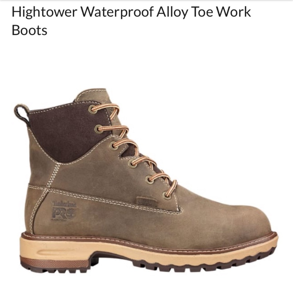 TIMBERLAND PRO Women's 6 in. Hightower Waterproof Alloy Toe Work Boots Size 7